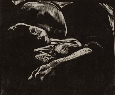 çocuklu uyuyan kadın by Käthe Kollwitz