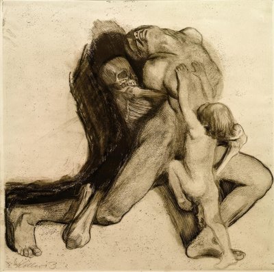 ölüm ve karısı by Käthe Kollwitz