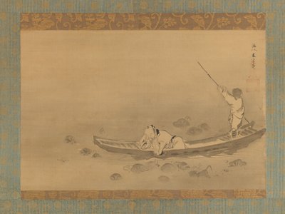 Zhou Maoshu Admiring Lotuses, mid-17th century.  by Kaiho Yusetsu
