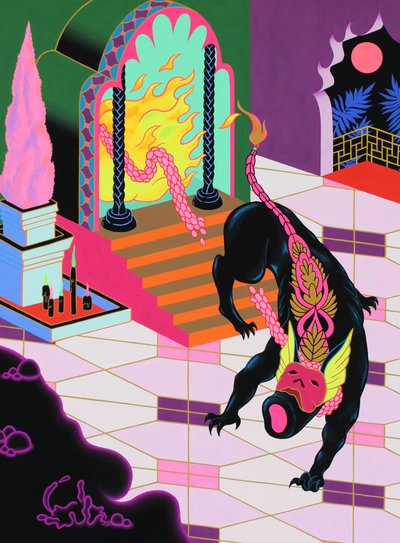 Escape, 2021 (panel üzeri akrilik) by Kam Tsz