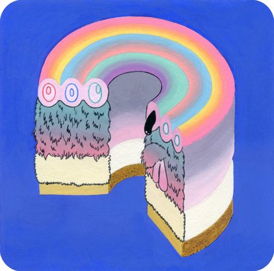 Fuzzcake, 2017 (kağıt üzerine karışık teknik) by Kam Tsz