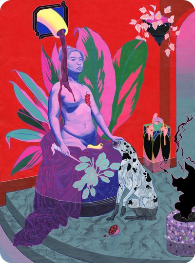 Vücudum fahişe tanrıçanızın görüntüsü olmalıysa, 2019 (pamuk üzerine akrilik) by Kam Tsz