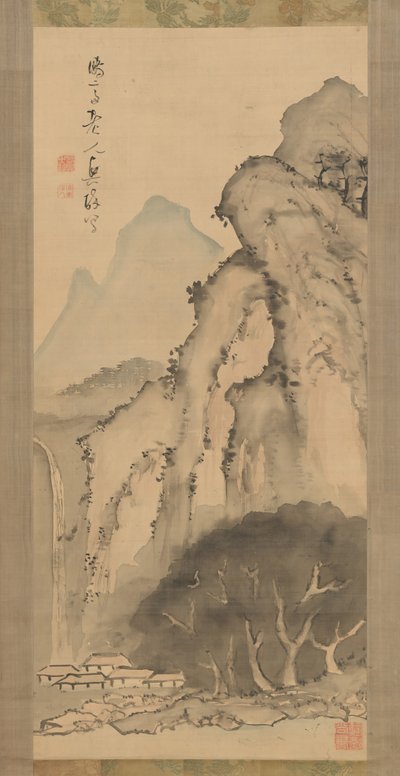 Şelaleli Manzara, ca. 1817. by Kameda Bosai