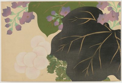 Yüz Dünyanın Çiçekleri (Momoyogusa): Kasımpatı ve Paulownia (Kikukiri) by Kamisaka Sekka