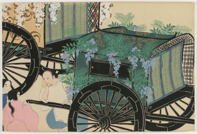 Yüz Dünyanın Çiçekleri (Momoyogusa): Çiçekli Arabalar (Hanasashiguruma) by Kamisaka Sekka