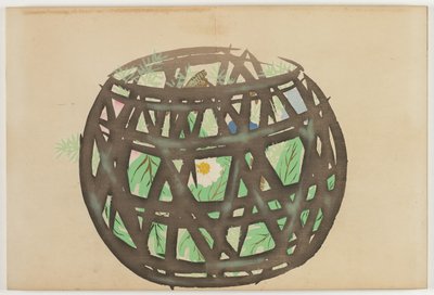 Yüz Dünyanın Çiçekleri (Momoyogusa): Çiçek Sepeti (Hanakago) by Kamisaka Sekka