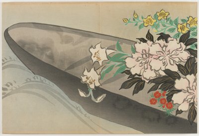 Yüz Dünyanın Çiçekleri (Momoyogusa): Çiçek teknesi (Hanabune) by Kamisaka Sekka
