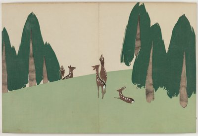 Yüz Dünyanın Çiçekleri (Momoyogusa): Kasuga Ovası (Kasugano) by Kamisaka Sekka