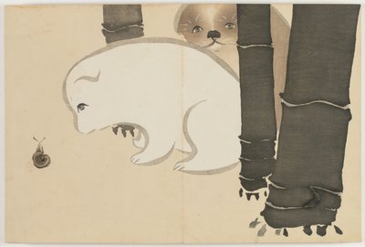 Yüz Dünyanın Çiçekleri (Momoyogusa): Yavrular (Enokoro) by Kamisaka Sekka