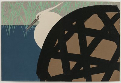 Yüz Dünyanın Çiçekleri (Momoyogusa): Beyaz Balıkçıl (Shirosagi) by Kamisaka Sekka
