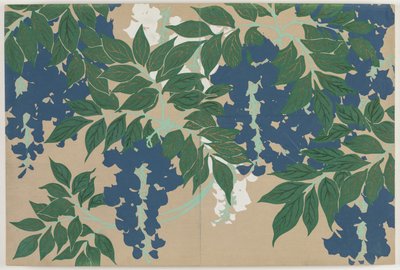 Yüz Dünyanın Çiçekleri (Momoyogusa): Wisteria (Fuji) by Kamisaka Sekka