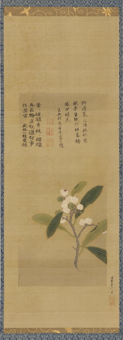 Yenidünyanın bir dalı, Edo dönemi, 18. yüzyıl. by Kanô Eisen