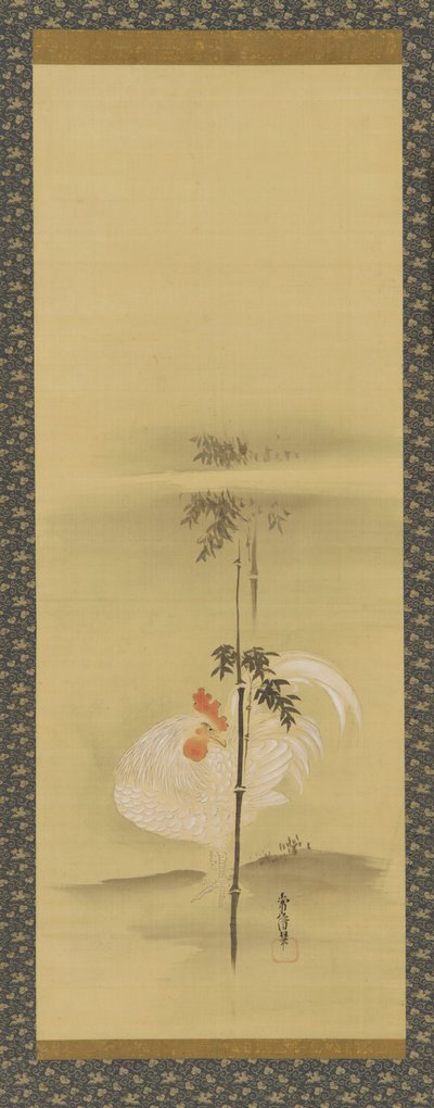 Horoz ve bambu, Edo dönemi, 17. yüzyılın ortası - 18. yüzyılın başı. by Kanô Yôboku Tsunenobu