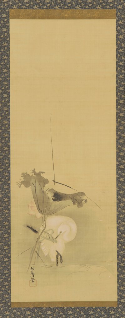 Balıkçıl ve nilüfer, Edo dönemi, 17. yüzyılın ortası - 18. yüzyılın başı. by Kanô Yôboku Tsunenobu