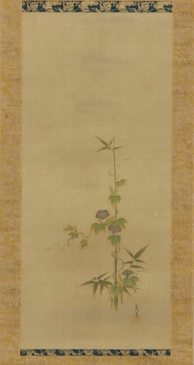 Sabah görkemi ve bir setin bambu parçası, Edo dönemi, 17. yüzyılın ortaları ile 18. yüzyılın başları. by Kanô Yôboku Tsunenobu