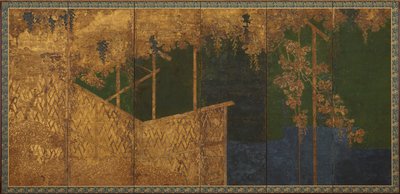 Bambu kafes üzerinde meyve veren asmalar, Momoyama dönemi, 16. yüzyılın sonları. by Kano Eitoku