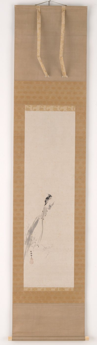 Güdük üzerinde bir kuş, Edo dönemi, 17. yüzyıl. by Kanō Tan’yū