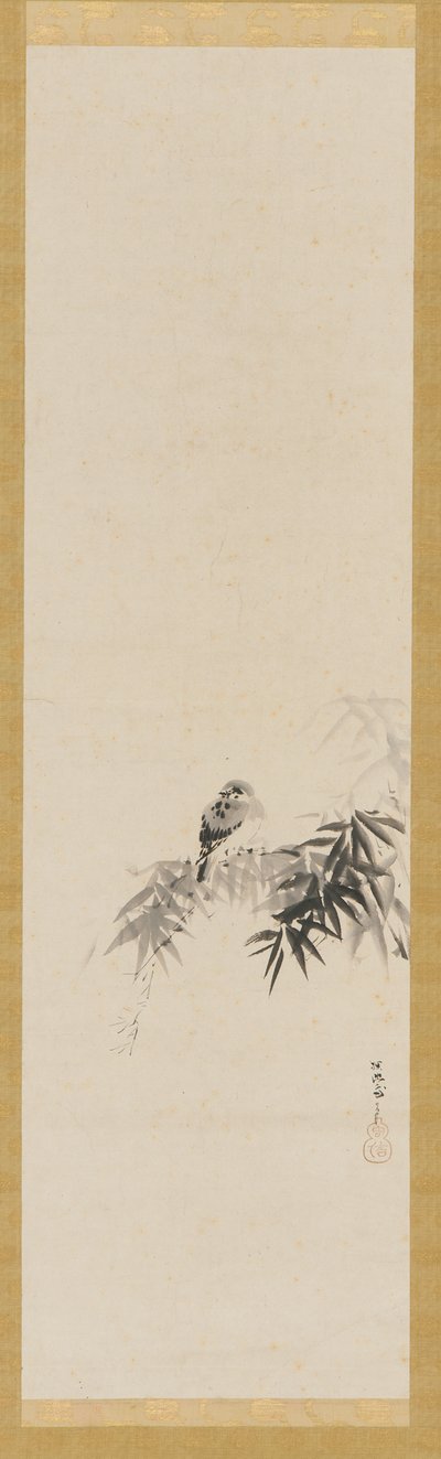 Bambu dalındaki kuş, Edo dönemi, 17. yüzyıl. by Kanō Tan’yū