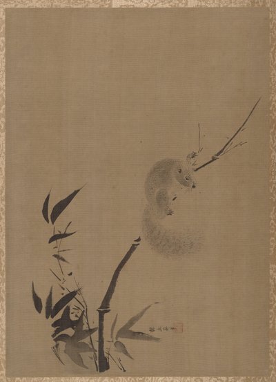 Bambu üzerinde sincap, ca. 1650. by Kanō Tan’yū