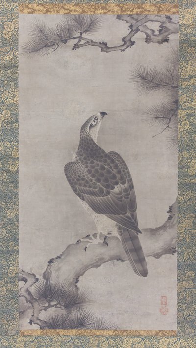 Bir Pine Shoo zu üzerinde şahin, 16. yüzyıl. by Kano Yukinobu