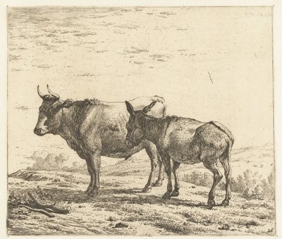 Öküz ve eşek by Karel Du Jardin