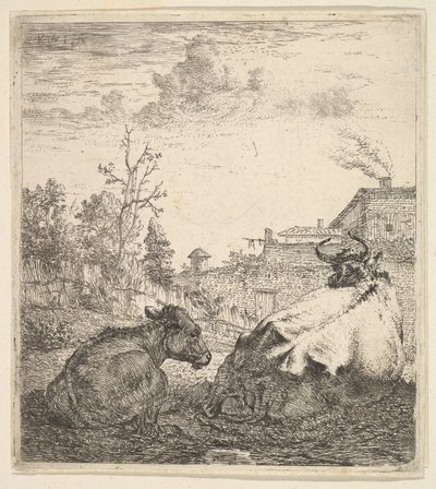 İnek ve Buzağı, 17. yüzyıl. by Karel Du Jardin