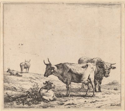 İnek, Boğa ve Buzağı by Karel Dujardin