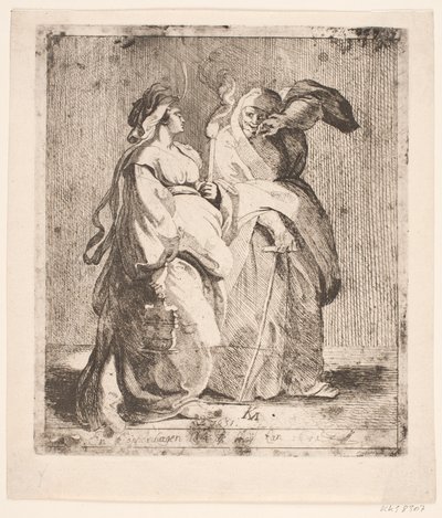 Judith hizmetçisi ile by Karel van III Mander