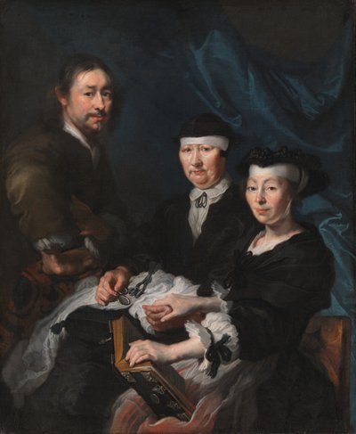 Sanatçı Ailesi ile by Karel van III Mander