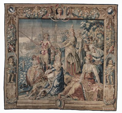 Antonius ve Kleopatra (Antonius tuzlanmış bir balık yakalar); goblen, tarih bilinmiyor (yün | kalem) by Karel van II Mander