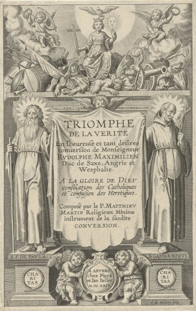 Başlık sayfası: Triomphe de la Verite, 1624 by Karel van Mallery
