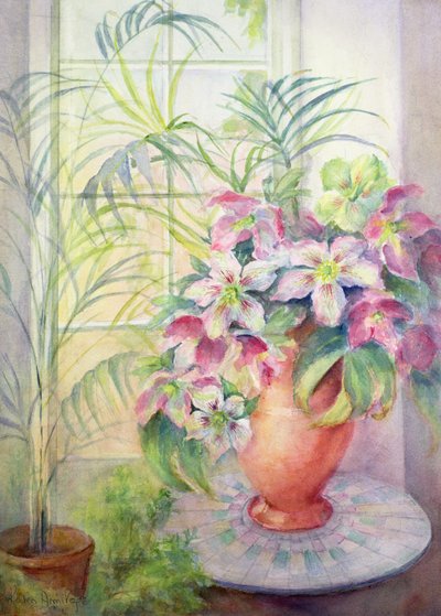 İtalyan Masasında Hellebores by Karen Armitage