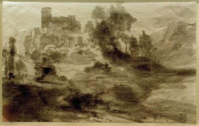 Kale (veya kilise) ile manzara by Carl Blechen