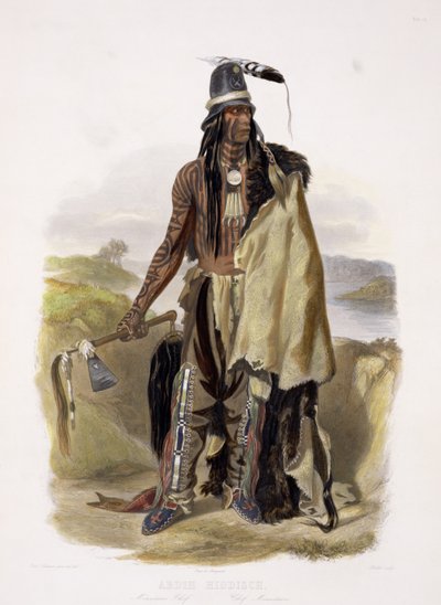 Abdih Hiddisch, bir Minitarre Şefi, Rollet, 1844 (aquatint) tarafından kazınmış 