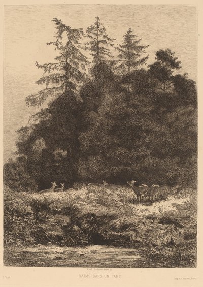Bir Parkta Alageyik by Karl Bodmer