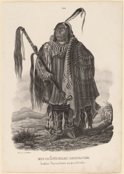 Bir Monitari Kızılderili by Karl Bodmer