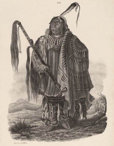Bir Monitari Kızılderilisi, 1839. by Karl Bodmer