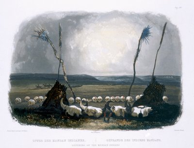 Mandan Kızılderililerinin Teklifi, Sigismond Himely (1801-72) 1843 (aquatint) tarafından kazınmış 