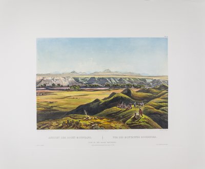 Tablo 44. Rocky Dağları#39;nın görünümü, Bodmer#39;s America, c.1836-43 (kağıt üzerine bakır levha gravür) by Karl Bodmer