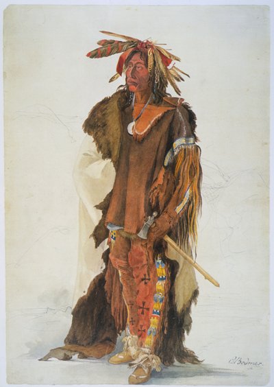 Wahk-ta-Ge-Li. Bir Siyu Savaşçısı by Karl Bodmer