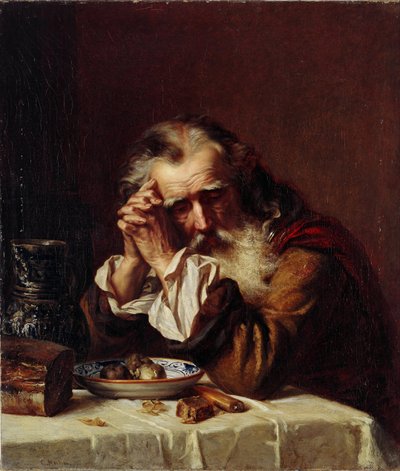"Yaşlı Adamın Başı" Tablosu Karl Fyodorovich Gun (Ghun, Hun, Huhn) (1830-1877) 1872 - Tuval üzerine yağlıboya Dim 55.5x49.5 cm Letonya Cumhuriyeti Devlet Sanat Müzesi, Riga by Karl Fedorovic Gun