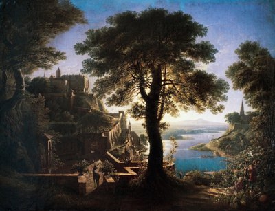 Nehir kenarındaki kale by Karl Friedrich Schinkel