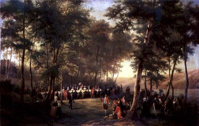 Louis-Philippe (1773-1850) tarafından Kraliçe Victoria (1819-1901) için Eu Ormanında Verilen Öğle Yemeği, 6 Eylül 1843, 1844 (ayrıca bkz. 379713) by Karl Girardet