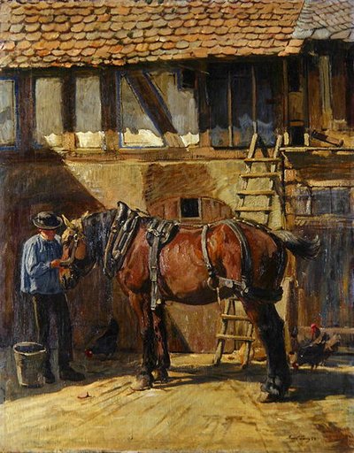 Atlı Çiftçi (tuval üzerine yağlı boya) by Karl Gottlieb Lenz