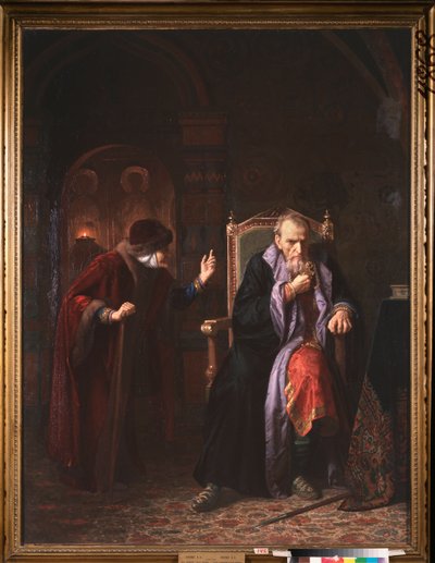 Korkunç Çar IV. İvan (1530-1584) ve hemşiresi (Korkunç Çar İvan ve hemşiresi) - Karl Bogdanovich Wenig (1830-1908), tuval üzerine yağlı boya by Karl Gottlieb Wenig