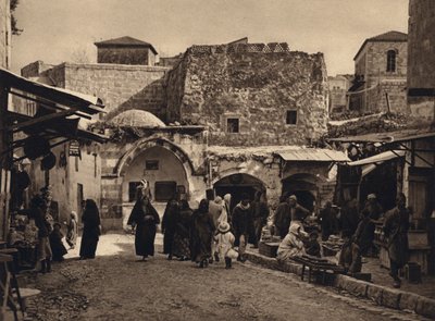 Kudüs, Sokak Manzarası (s/b fotoğraf) by Karl Grober