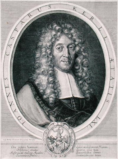 Johann Caspar Kerll (1627-93) Monachy tarafından oyulmuş (gravür) by Karl Gustave (after) Amling