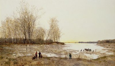 Sular Altında Ağaçlık Bir Manzara, 1875-80 dolayları (tuval üzerine yağlı boya) by Karl Heffner