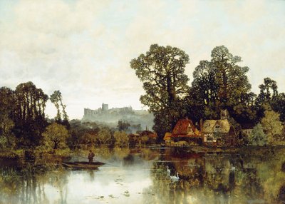 Windsor Kalesi manzaralı Thames Nehri, by Karl Heffner