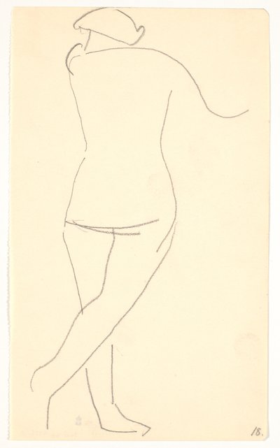 Ayakta duran model, arkadan bakıldığında by Karl Isakson